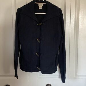 L.L. Bean Navy Knit Toggle Pea Coat